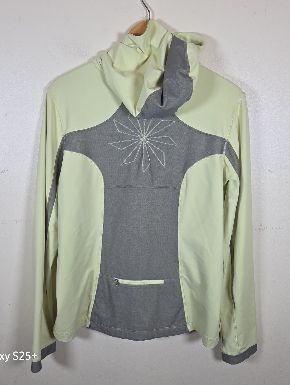 ATHLETA Women Green Long Sleeves Hooded Jacket Yoga Workout Polyester Sz Large